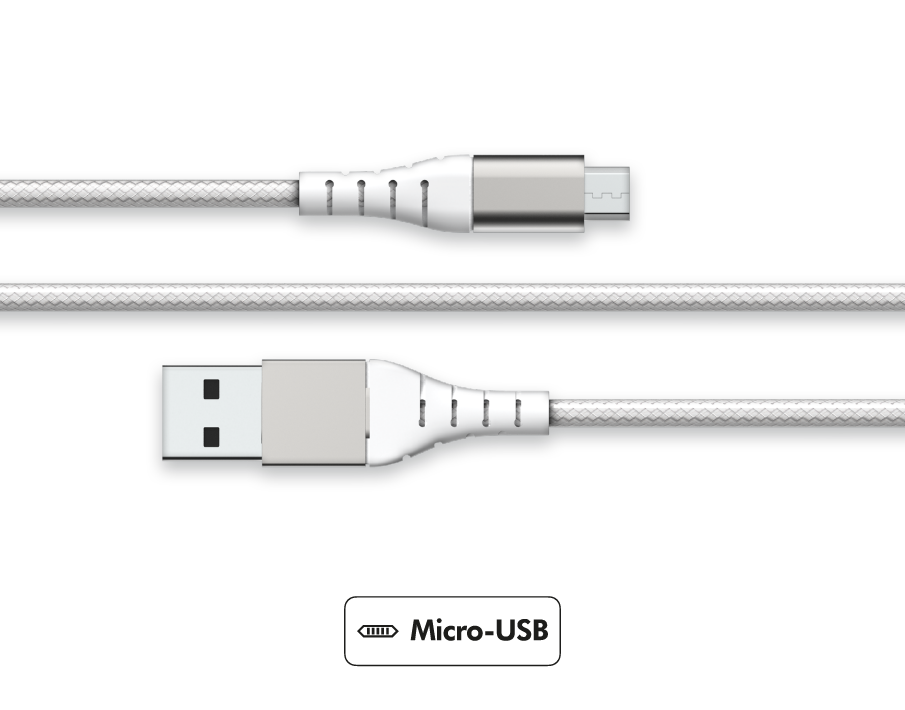 Câble Micro-USB Renforcé 2.1A Charge et Synchronisation, 2m - Garantie à  vie - Force Power - Français