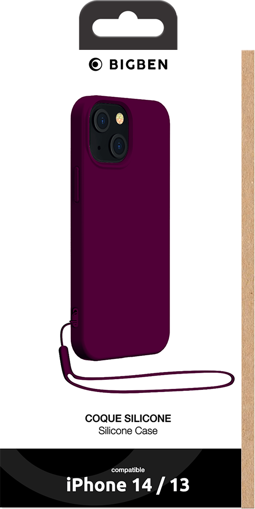 Coque de protection en silicone compatible iPhone 13 - rouge BIGBEN