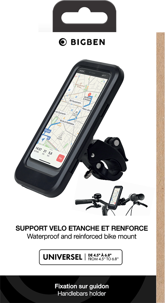 Support Téléphone Vélo Étanche avec Rotation 360° - Noir - Pour