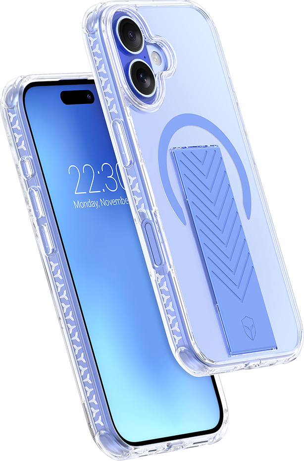 Coque renforcée MagSafe iPhone 16 AIR Grip 3m Bleue + Garantie à vie Force Case