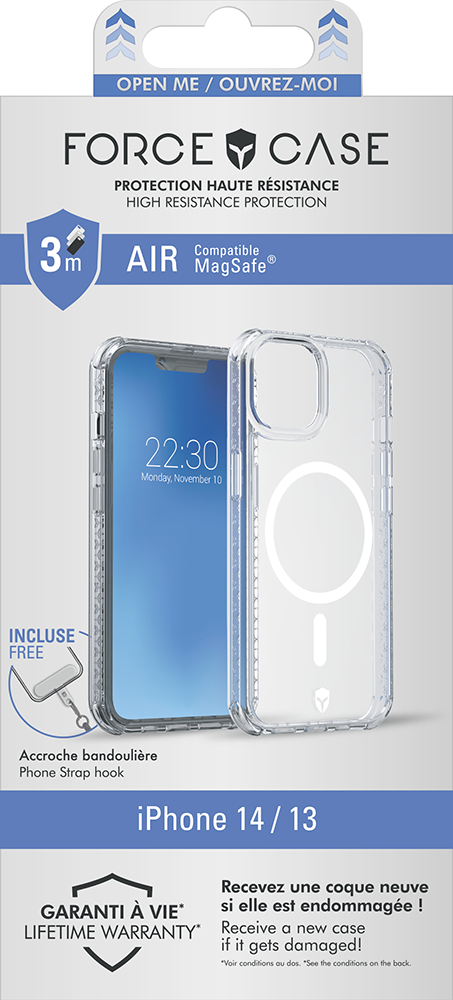Coque pour iPhone 15 Pro - Protection Transparente Rigide Contour Bleu avec  Cercle Magnétique et Protection Objectif Arrière