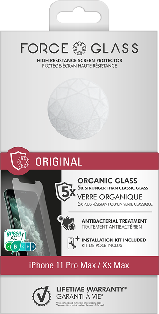 Protection écran smartphone Force Glass Verre trempé iphone XS Max