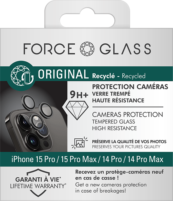Protection d'écran en verre trempé (60% verre trempé recyclé) pour
