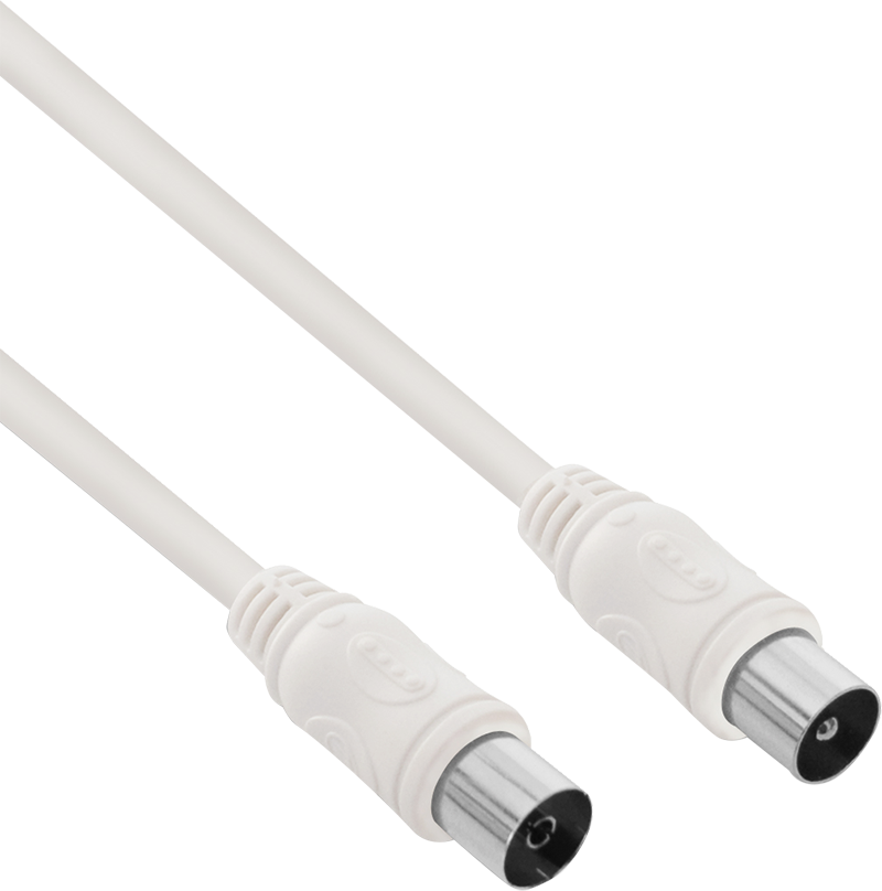 Image secondaire de Câble TV Coaxial 9,52mm Mâle / Femelle 2m Blanc Force Power Lite