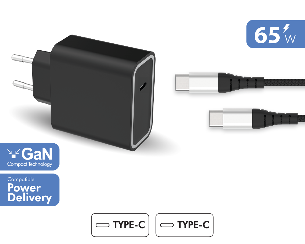 6€38 sur Chargeur secteur NEW POW 65W USB C compatible pour