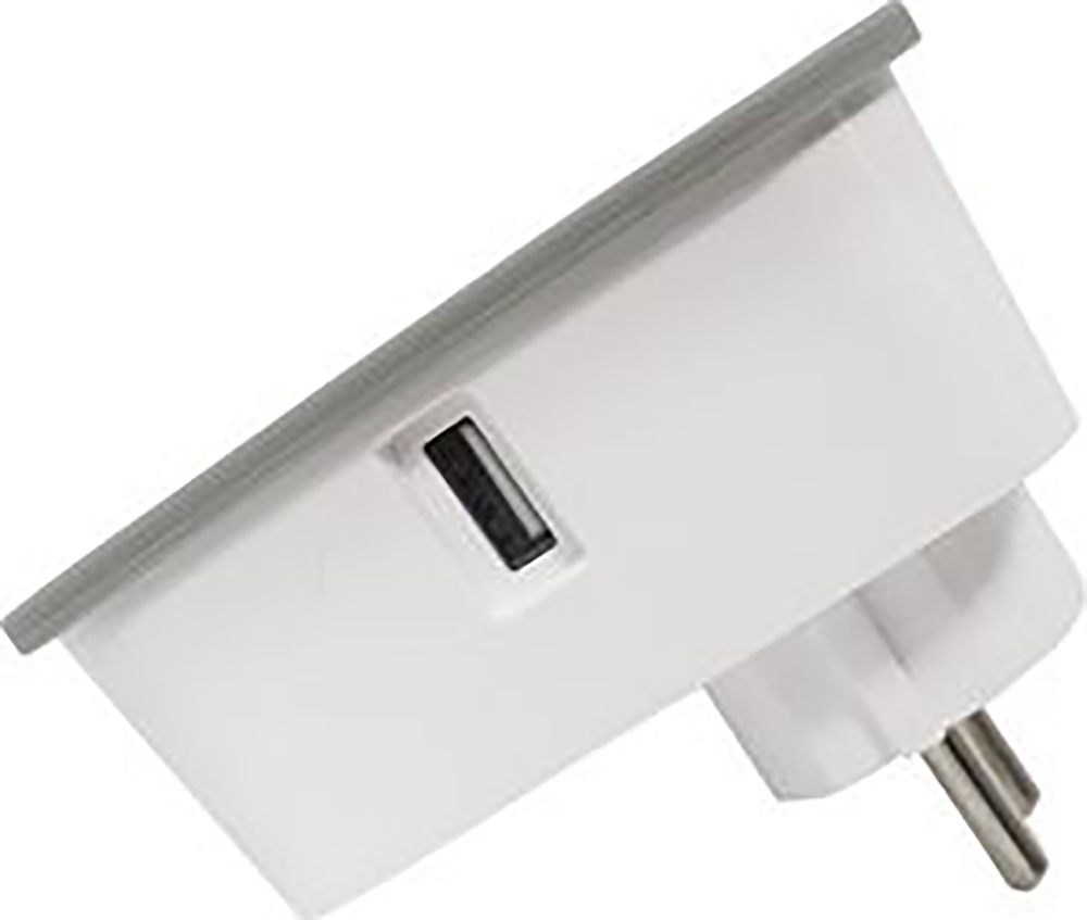 Prise connectée 16A Qnect avec compteur de consommation blanc