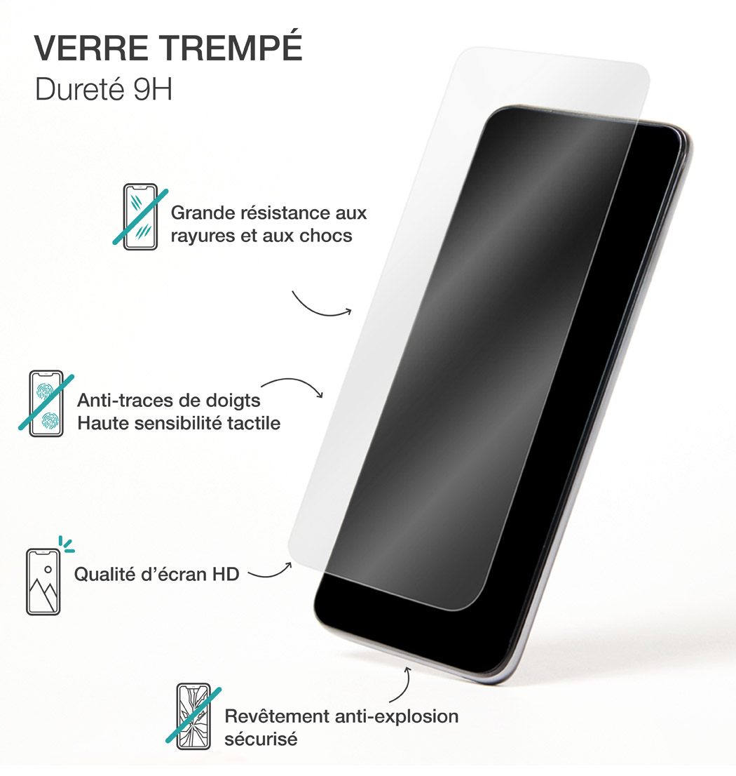 Protection d'écran pour smartphone Bigben Verre Trempé pour Samsung Galaxy  S23 FE Dureté 9H avec Applicateur Noir