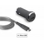 2.4A FastCharge Car Charger + USB A to Micro USB Ultra-reinforced Cable Gray - Lifetime Warranty Force Power