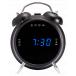 Metallic black EPOK dual alarm clock radio