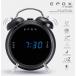 Metallic black EPOK dual alarm clock radio