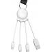 3 in 1 Octopus Cable - Eco-friendly USB A to Micro USB & USB C & Lightning White Xoopar