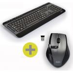 Pack Clavier Souris Bureau sans Fil Noir Port