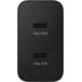 Chargeur maison Universel 50W (15+35W) Power Delivery GaN + Câble USB C 1.8m Noir Samsung