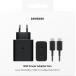 50W (15+35W) dual Universel Power Delivery Wall Charger + USB C cable Black Samsung