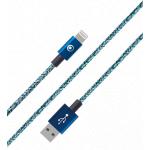 Câble Tissé USB A/Lightning 2m 2.4A Bleu Bigben