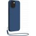 iPhone 13 mini Silicone Case + matching Hand strap Blue Bigben