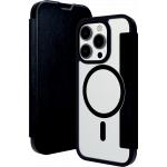 Etui Folio iPhone 15 Pro Max en Cuir végétalien et plastique recyclé Helsinki Noir et Transparant DBramante1928