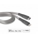 Câble Ultra-renforcé USB C/Lightning 1,2m 3A Gris - Garanti à vie Force Power