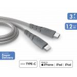 USB C to Lightning Ultra-reinforced Cable 1,2m Gray - Lifetime Warranty Force Power