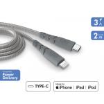 Câble Ultra-renforcé USB C/Lightning 2m 3A Gris - Garanti à vie Force Power