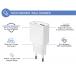 Dual 30W USB A+C PD Power Delivery GaN Wall Charger White - Lifetime Warranty Force Power Lite